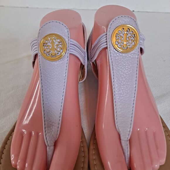 Sasha Women's Jenny 2 Thong Sandals Size 11 Faux Leather Lavender - Picture 6 of 11